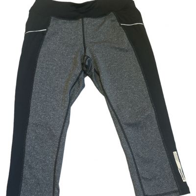 HEAD Leggings Women’s Sz M Gray Black Capri Pants Workout Gym Exercise